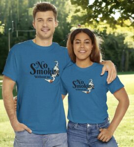 “No Smoking Without Me&#8221;: The Ultimate Tee for Cannabis Lovers